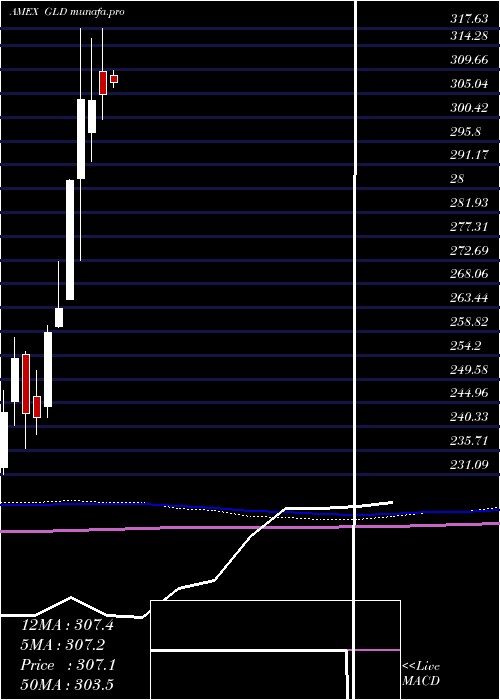  monthly chart SpdrGold