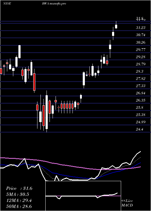 Daily chart BorgwarnerInc